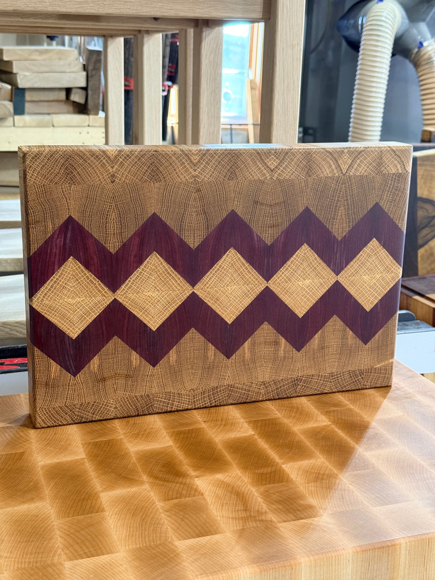 White Oak Purpleheart Diamond