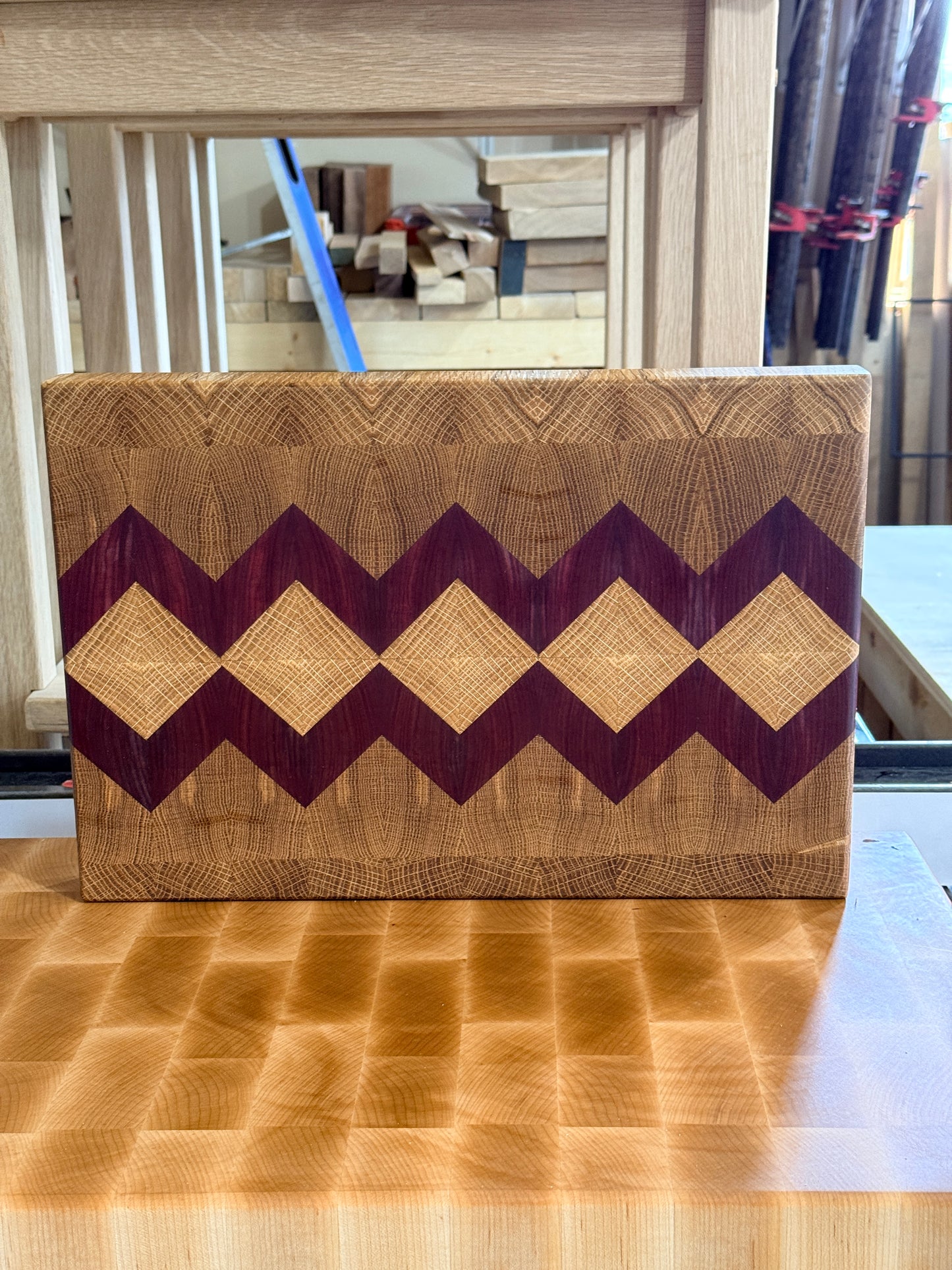 White Oak Purpleheart Diamond