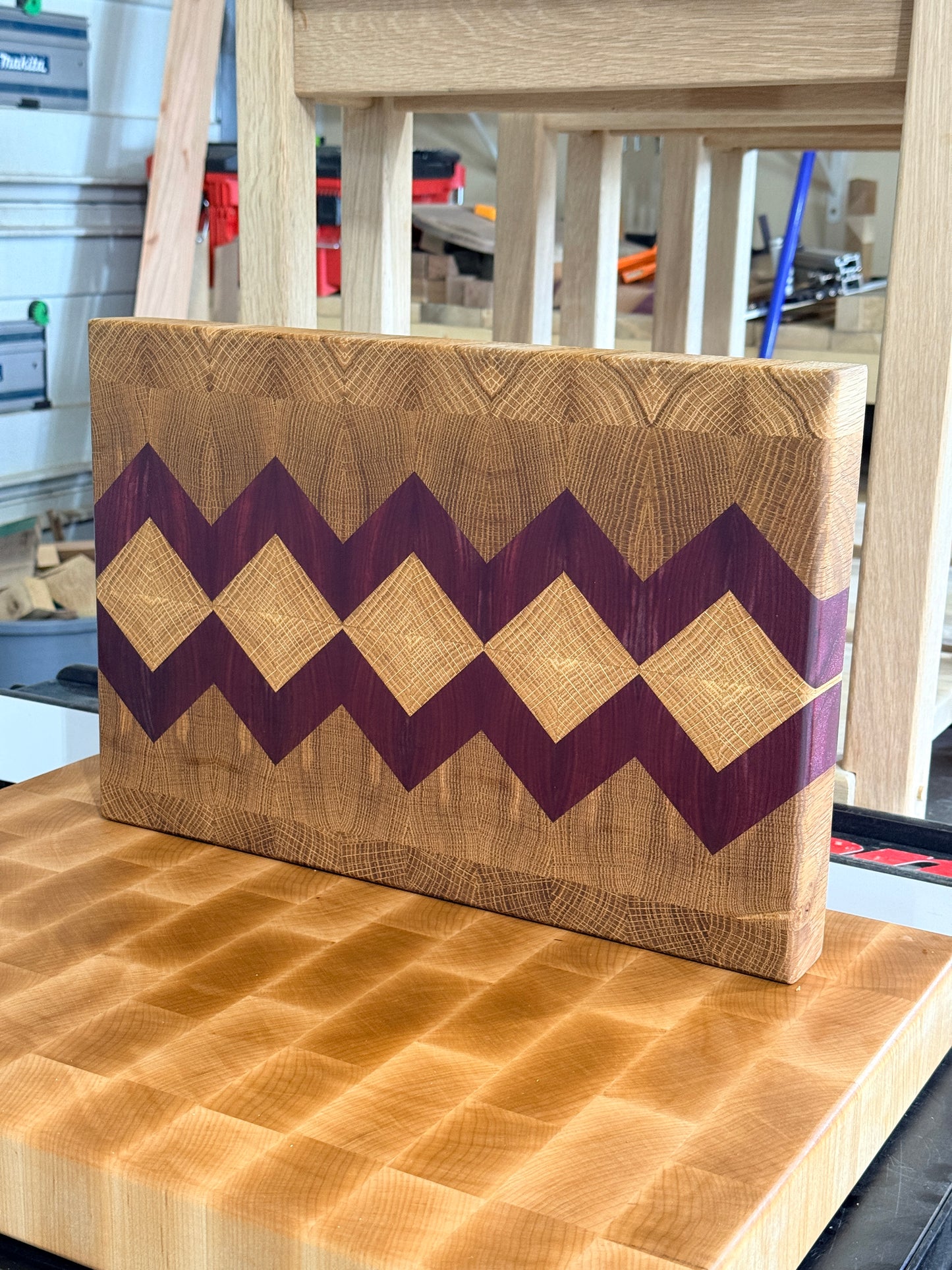 White Oak Purpleheart Diamond